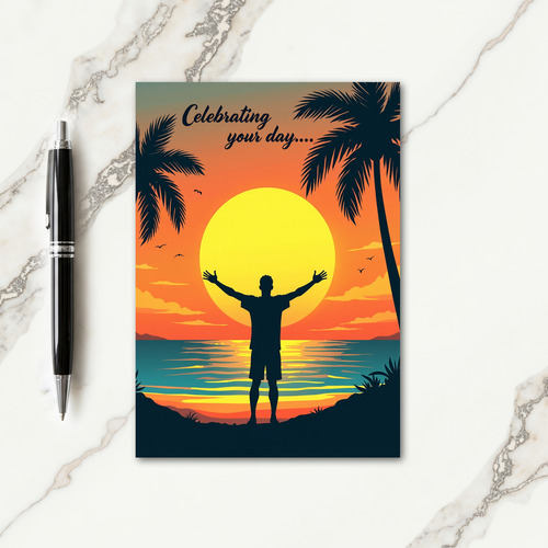Vibrant Birthday Palm Card