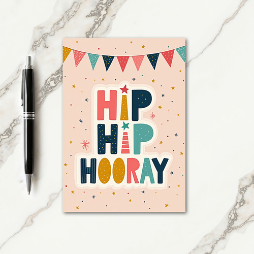 Vibrant Birthday Pennant Card
