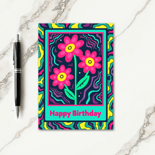 Vibrant Birthday Retro Card