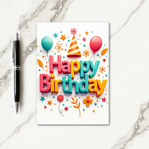 Vibrant Birthday Scene Card