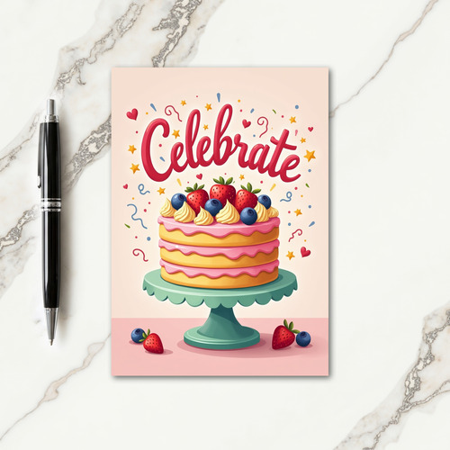 Vibrant Birthday Script Card