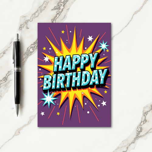 Vibrant Birthday Starburst Card