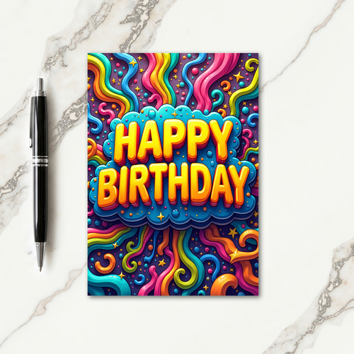 Vibrant Birthday Swirl Card