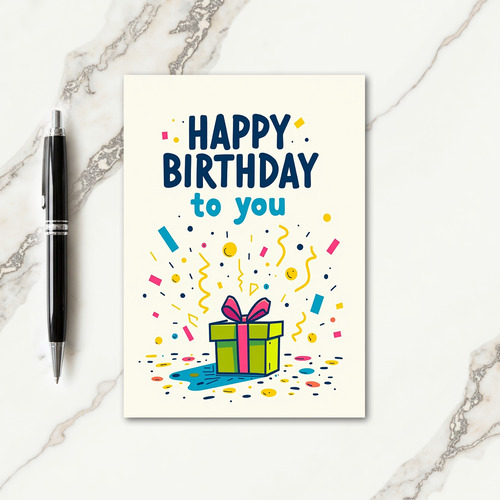 Vibrant Birthday Text Card