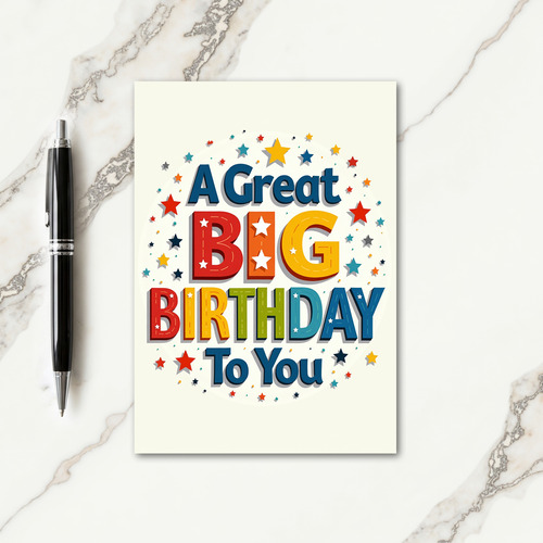 Vibrant Block Birthday Card