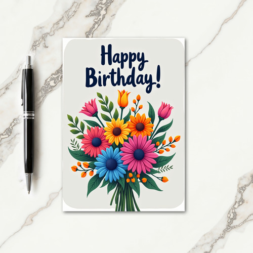 Vibrant Blooms Birthday Card