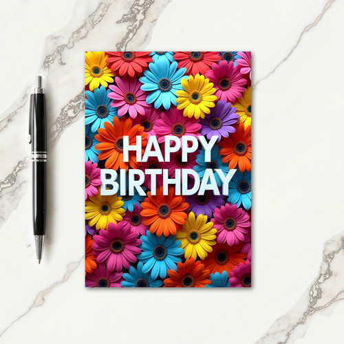 Vibrant Blossom Birthday Card