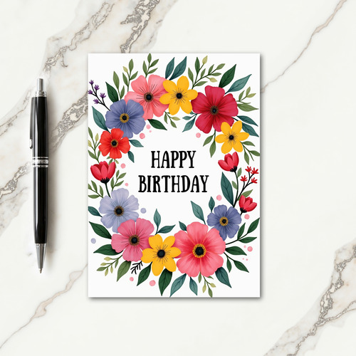 Vibrant Blossoms Birthday Card