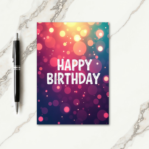 Vibrant Bokeh Birthday Card