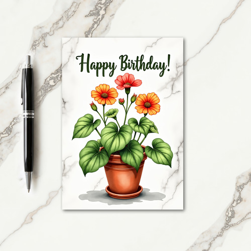 Vibrant Botanical Birthday Card