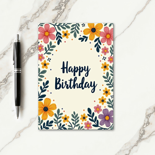 Vibrant Botanical Bloom Card