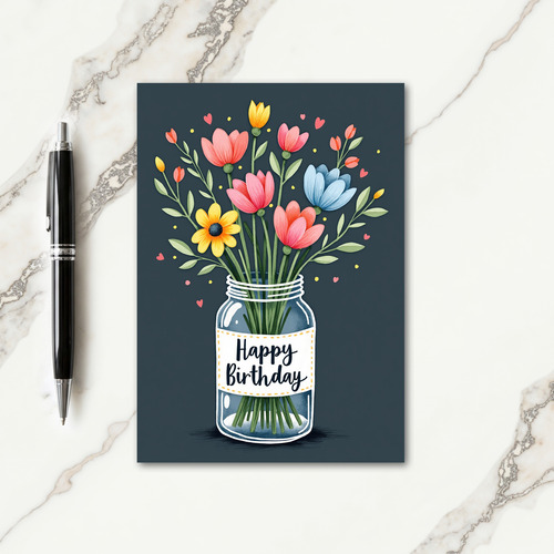 Vibrant Bouquet Birthday Card
