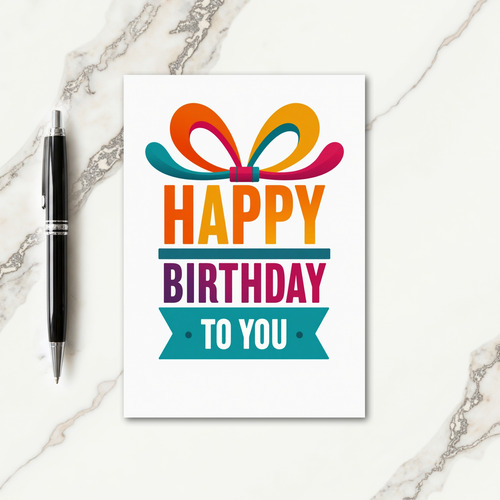 Vibrant Bow Birthday Card