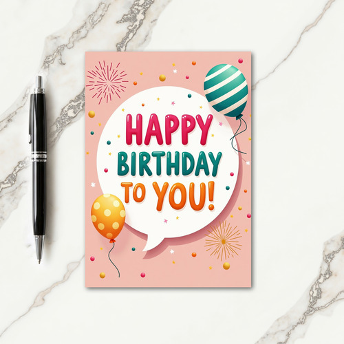 Vibrant Bubble Birthday Card