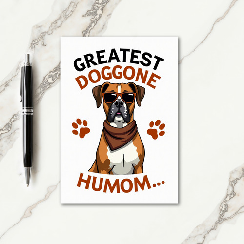 Vibrant Bulldog Best Humom Card