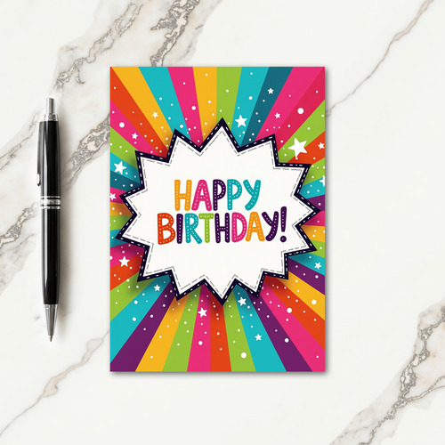 Vibrant Bursting Birthday Card