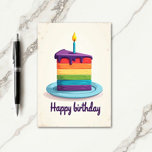 Vibrant Cake Slice Birthday Card