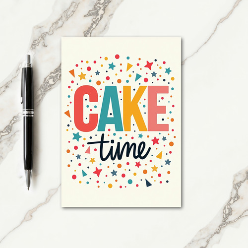 Vibrant Cake Typography Card