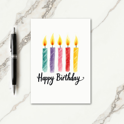 Vibrant Candle Art Card