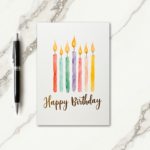 Vibrant Candle Birthday Card