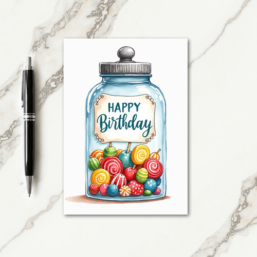 Vibrant Candy Birthday Card