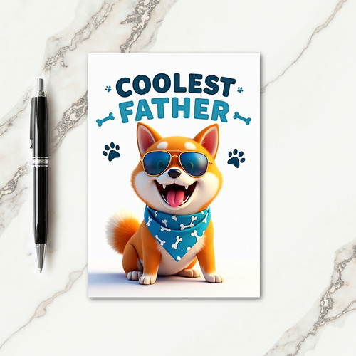 Vibrant Canine Fathers Day Card