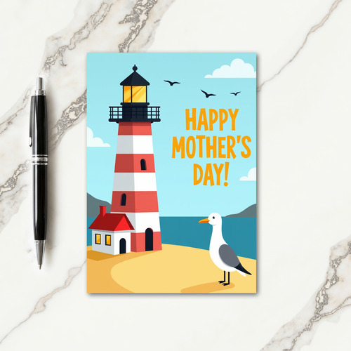 Vibrant Coastal Mothers Day Card