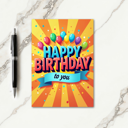 Vibrant Confetti Birthday Card