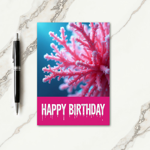 Vibrant Coral Birthday Card