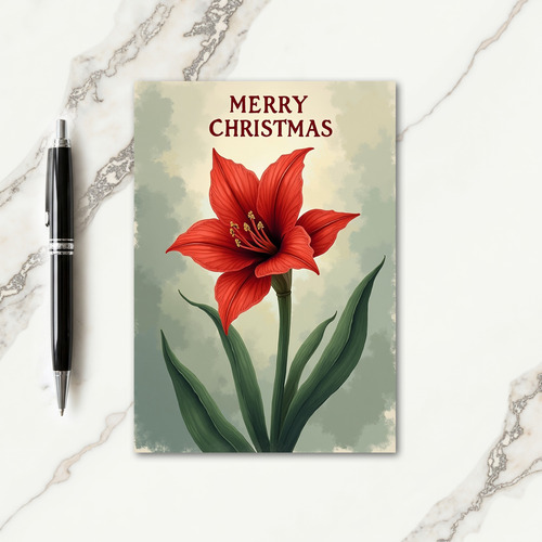 Vibrant Crimson Flower Card