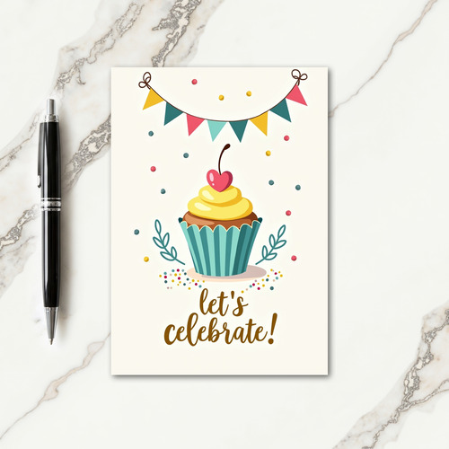 Vibrant Cupcake Birthday Card
