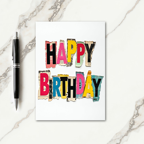 Vibrant Cutout Birthday Card