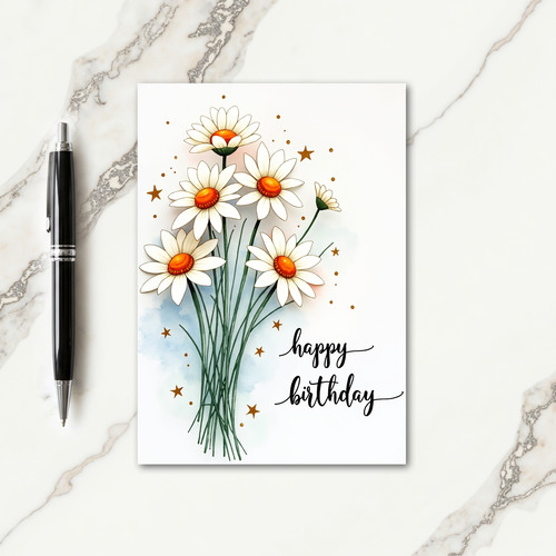 Vibrant Daisy Birthday Card