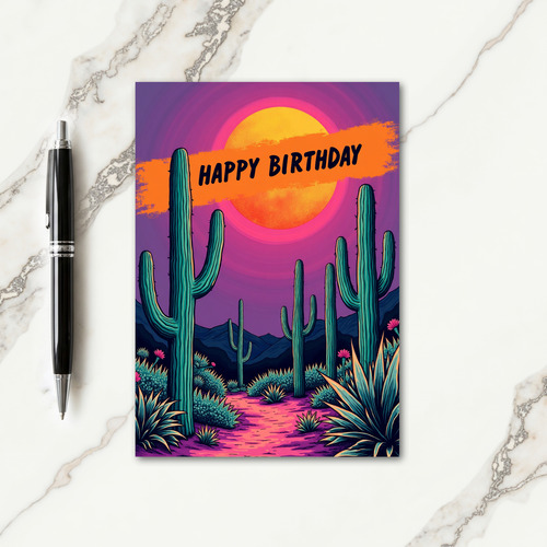Vibrant Desert Birthday Card