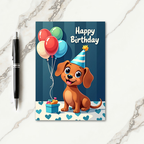Vibrant Dog Birthday Card