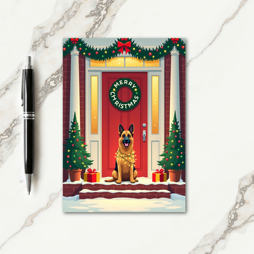Vibrant Dog Christmas Card