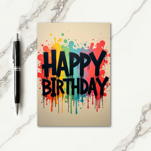 Vibrant Drip Birthday Card