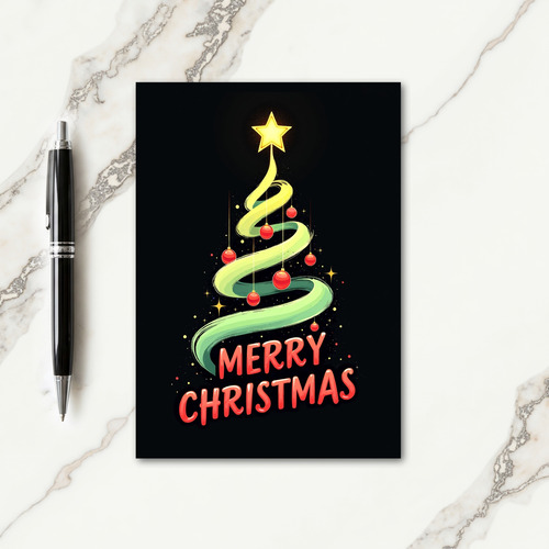 Vibrant Evergreen Christmas Card thumbnail