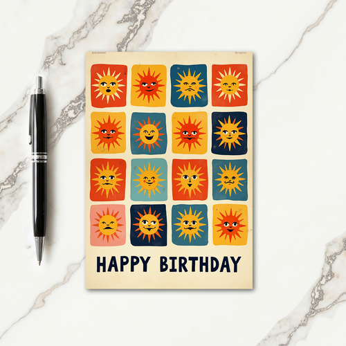 Vibrant Faces Birthday Card