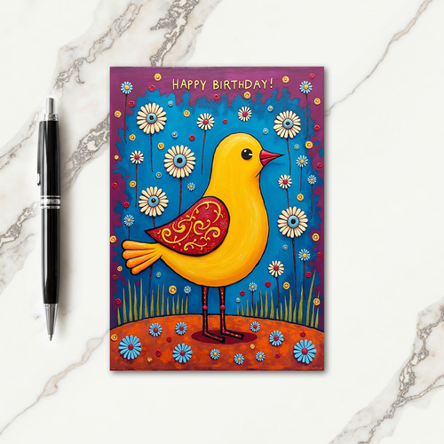 Vibrant Fantasy Birthday Card