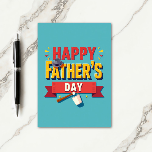 Vibrant Fathers Day Celebration Card
