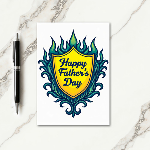 Vibrant Fathers Day Emblem Card