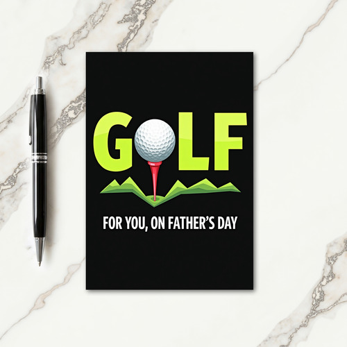 Vibrant Fathers Day Golf Card
