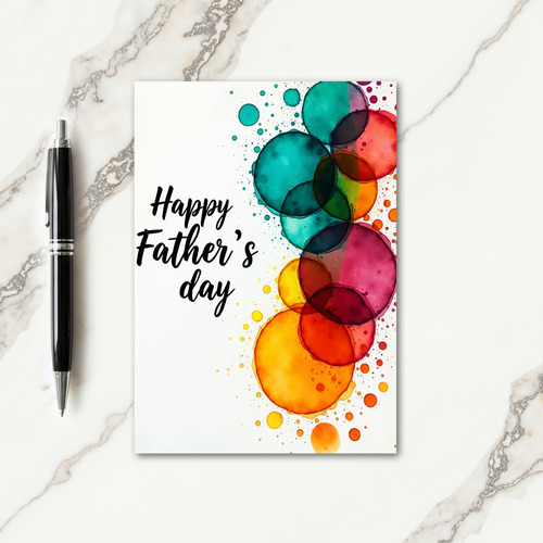 Vibrant Fathers Day Ink Art Card