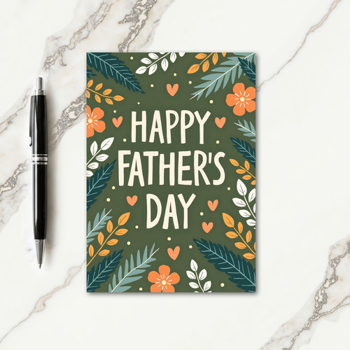 Vibrant Fathers Day Leaves Card