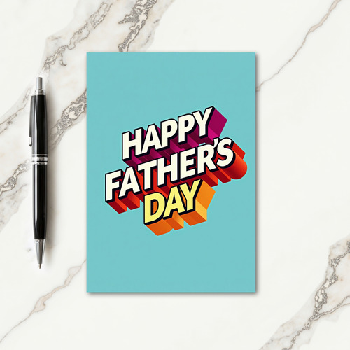 Vibrant Fathers Day Message Card