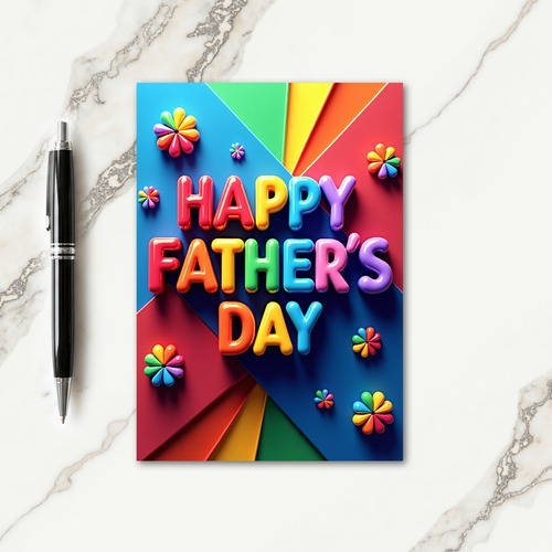 Vibrant Fathers Day Planes Card