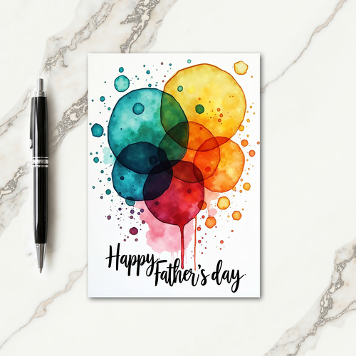 Vibrant Fathers Day Shapes Card