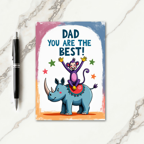 Vibrant Fathers Day Stars Card
