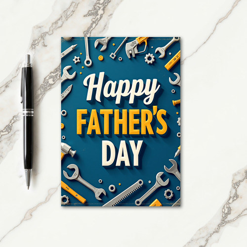 Vibrant Fathers Day Tools Card